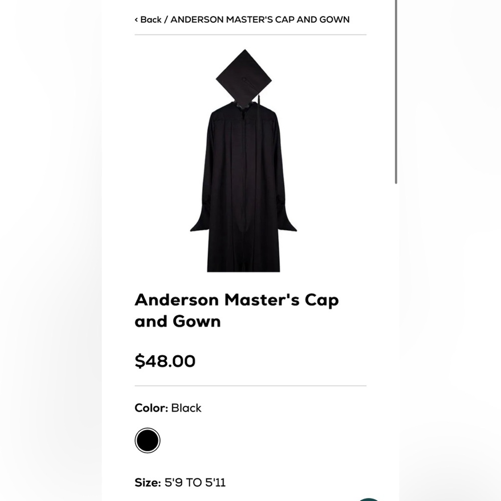 Anderson University Graduate Gown and Hood MMED